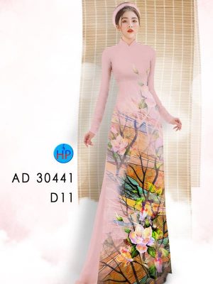 Vải Áo Dài Hoa In 3D AD 30441 29